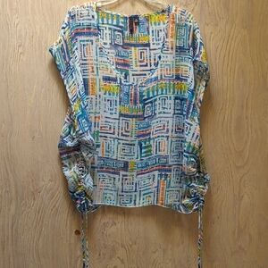 NWT Relativity Colorful Polynesian Swim Cover Up XL